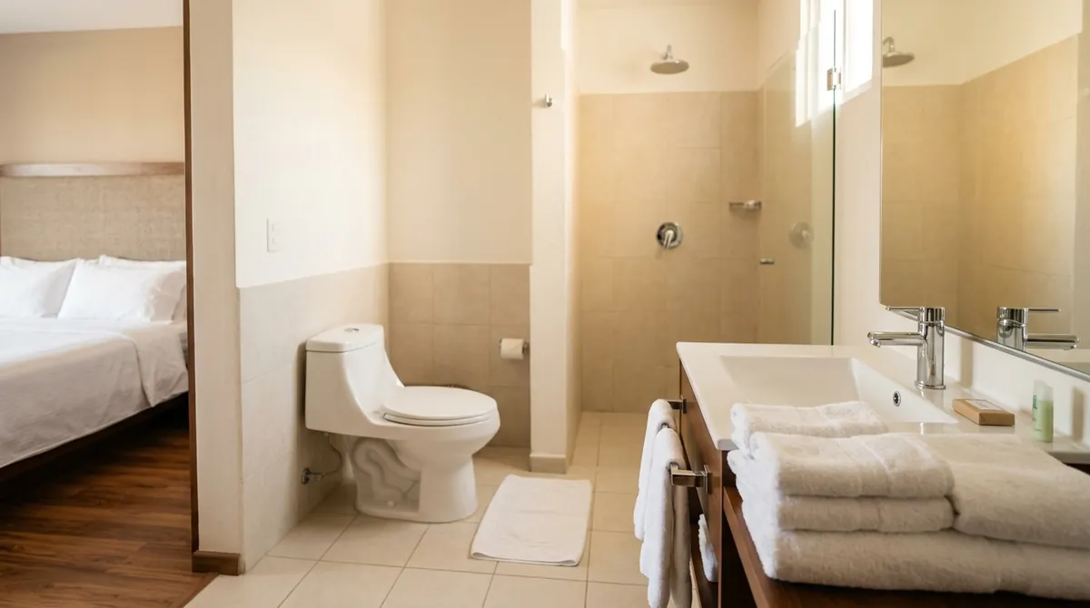 Detalles del baño y la cama